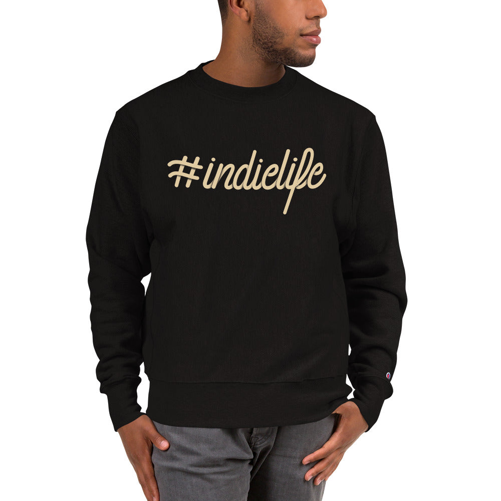 Classic "Hashtag Indie-Life Champion Crewneck Sweatshirt