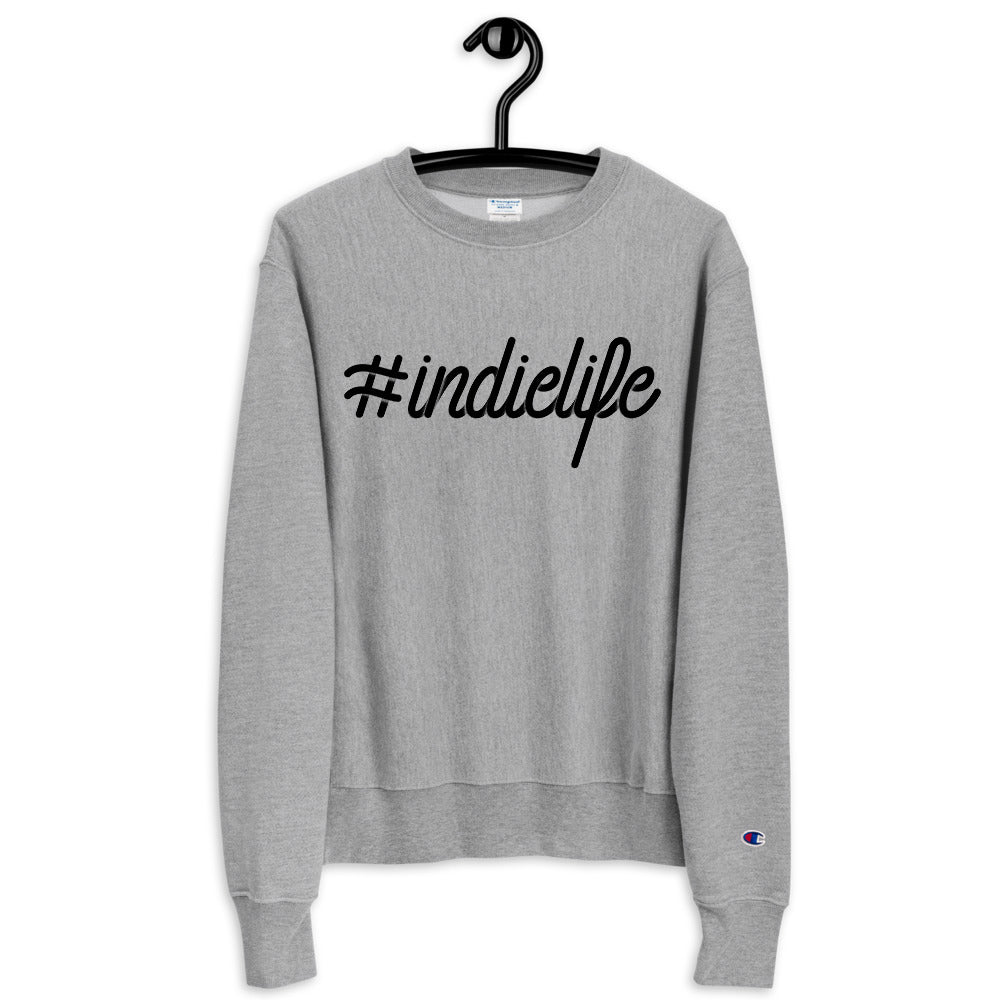 "Classic Hashtag Indie-Life Champion Crewneck Sweatshirt